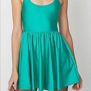 American Apparel metallic Green Skater dress
